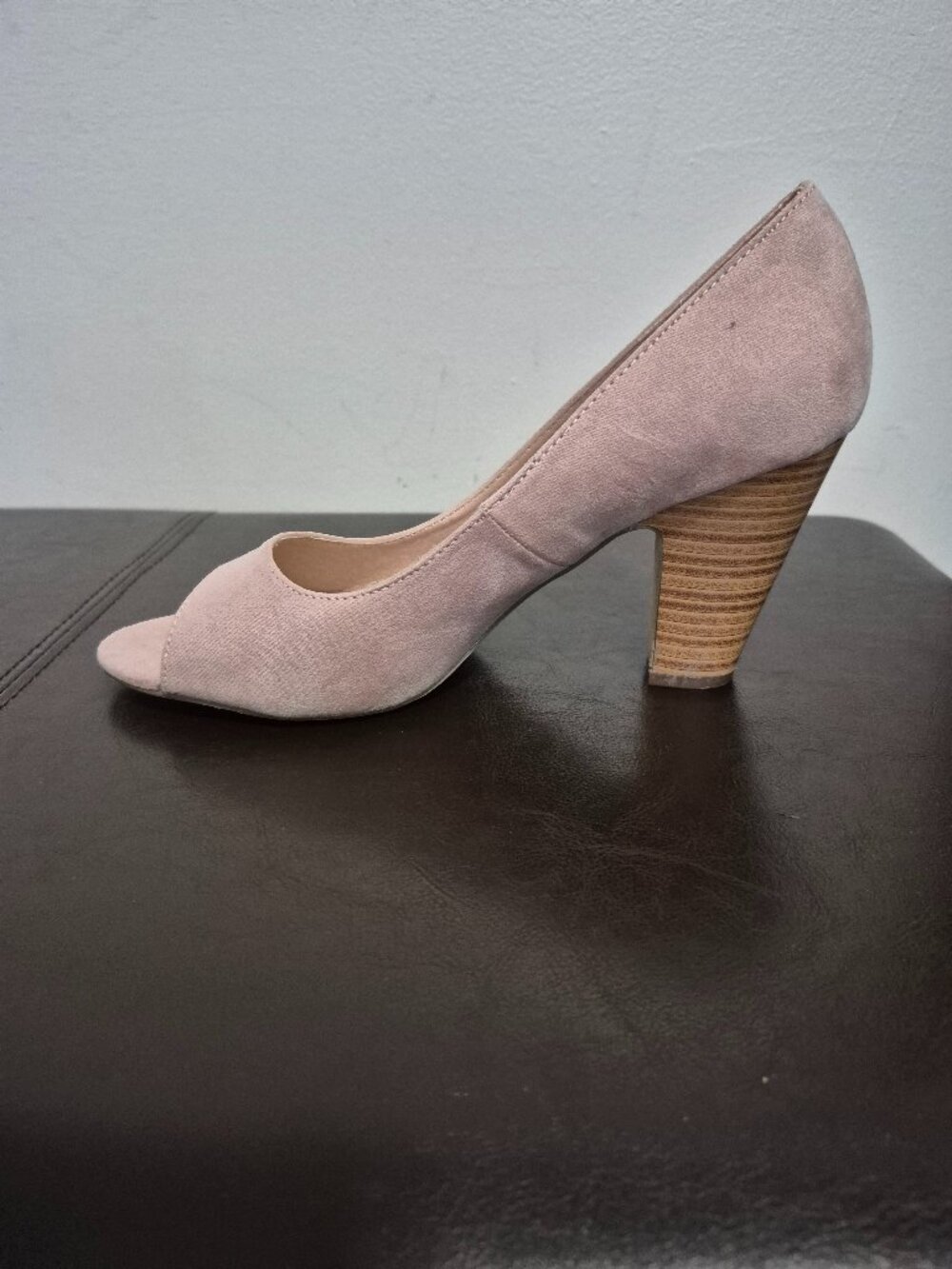 Pink Open Toe Pumps - Picture 2 of 6